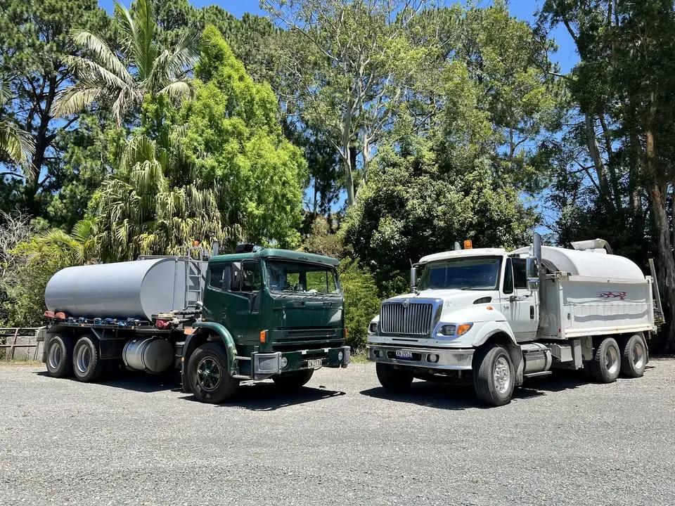 Water cartage truck on a rural road ready for a delivery